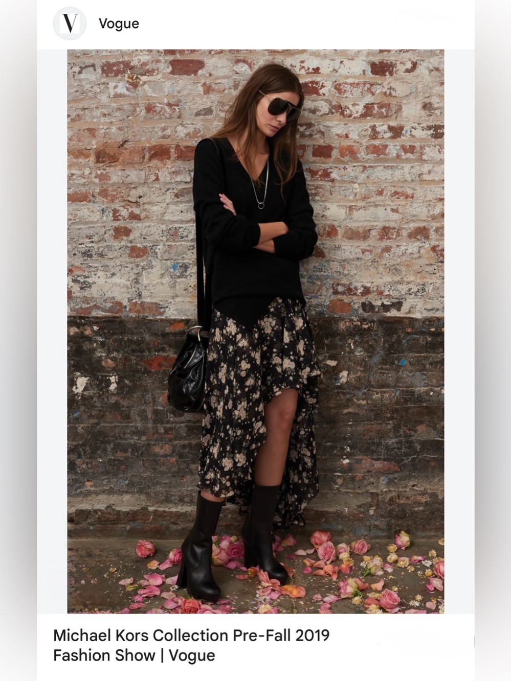 Michael Kors Collection Pre-Fall 2019 French Floral Silk Chiffon Skirt size 8